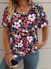 Camiseta Floral Vintage Casual de Verano con Estampado 3D para Mujer Streetwear Camisetas Y2k Tops Mujer Harajuku Camisetas con Cuello en V Ropa Oversize