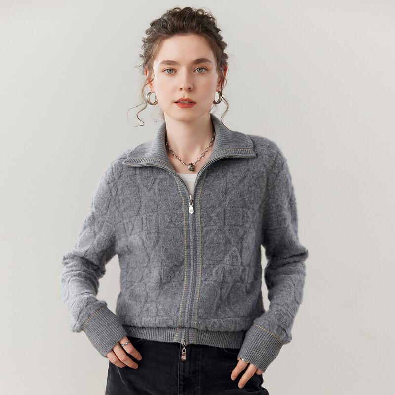 Fanzhen Women's Thick Cashmere Lapel Cardigan