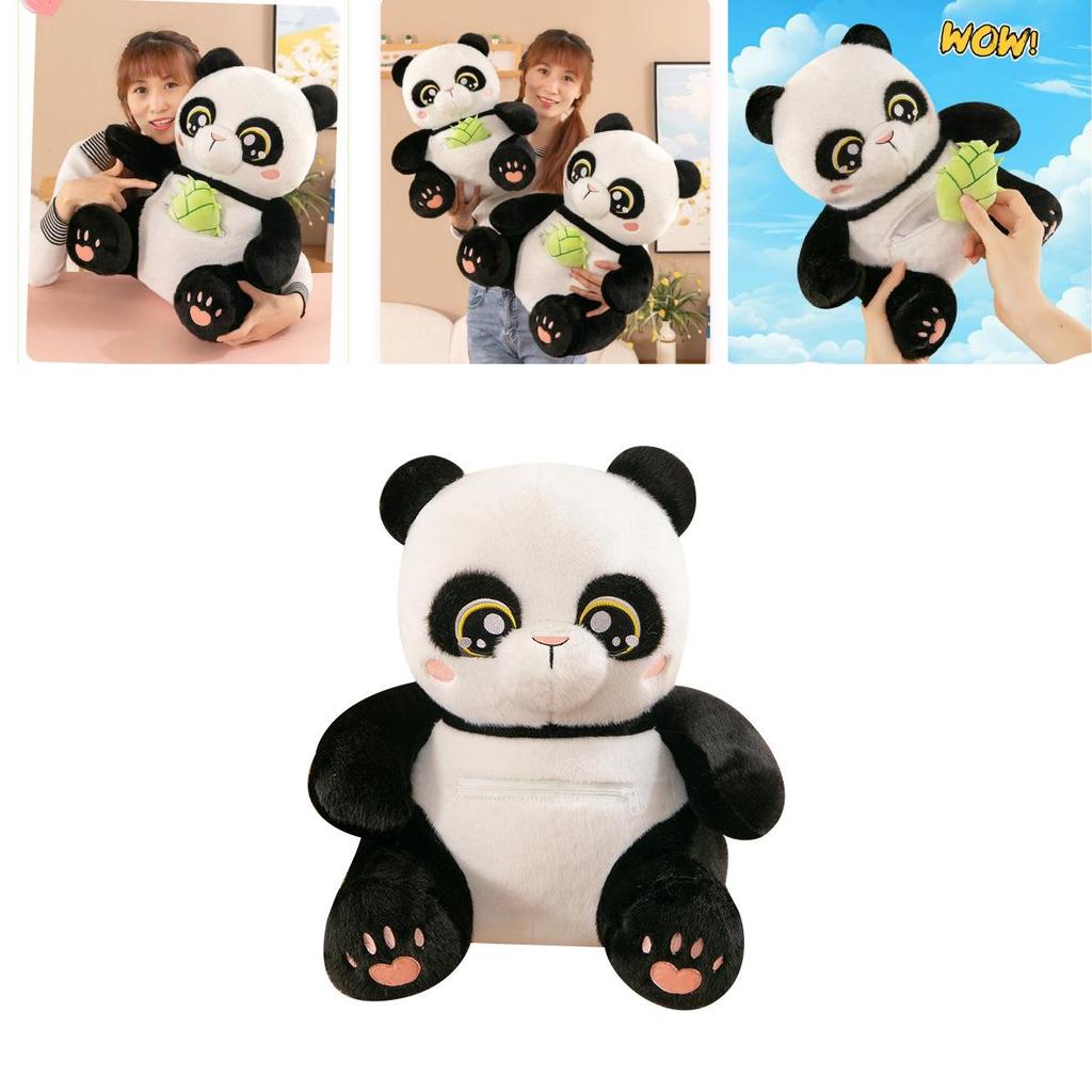 Entzückendes 30cm 40cm 50cm Niedliches Bambus haltendes Panda Plüschtier Weiches Stofftier Geschenk