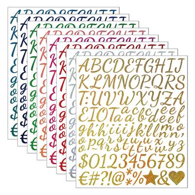 1 Inch Handwritten Golden Sand Letter Sticker Self-adhesive Glitter Graduation Hat Decorative Handicraft Gift DIY Letter Sticker