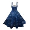Women's Fashion Christmas Printed Sexy Strapless Gothic Cocktail Dress Punk, Vintage Dress.