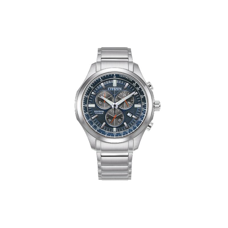 CITIZEN 100 meters waterproof, solar Quartz, titanium strap, , men s watch, blue dial CA4570-88L синий