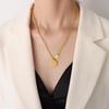 18K Gold Plated Double Layer OT Buckle Pendant Necklace for Spicy Girls