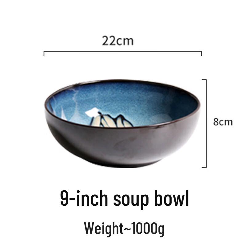 ZISIZ Magnolia Underglaze 9-inch Soup Bowl
