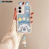KEYSION Cute Ear 3D Cartoon Case for TECNO Spark Go 2 with Bracelet Soft Silicone Shockproof Phone Cover for Tecno Pop 10