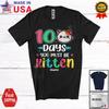 Anpassat namn 100 dagar du måste vara kattunge 100:e skoldagen kattansikte t-shirt