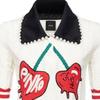 PINKO Cherry Embroidered Knitted Short Sleeve Polo Shirt Women tops White 100903-A0KU-Z6R