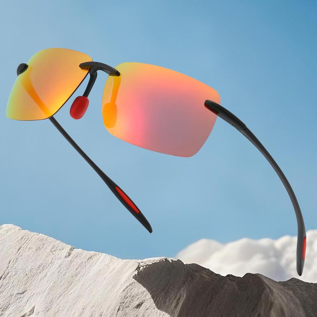 TR Frameless Polarized Sunglasses for Men & Women: Stylish UV Protection