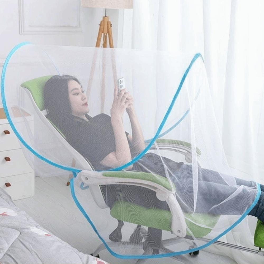 Portable Head Mosquito Tent Lightweight Mosquito Head Cover Folding Mosquito Net  Dormitory синий