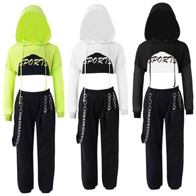 Jazz Kostuum Hip Hop Meisjes Kleding Net Mouw Bedekken Top Vest Broek Voor Kinderen Prestaties Street Dance Kleding
