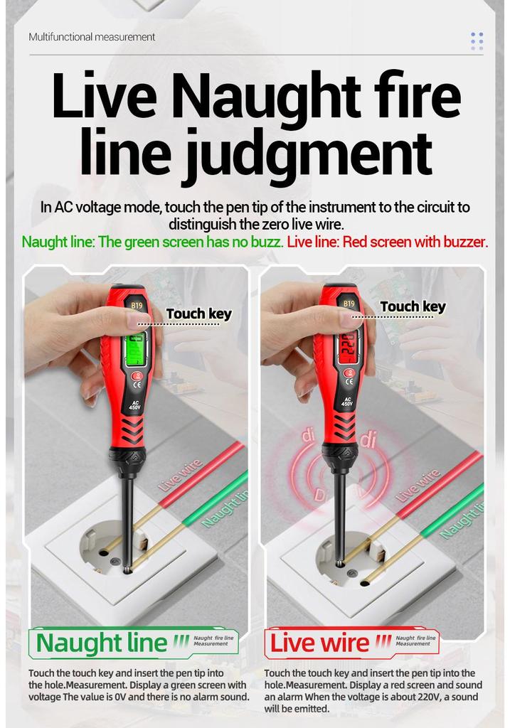 ANENG Smart Digital Voltage Tester Pen with NCV Sensing, Circuit Continuity, and Zero Fire Line Identification.