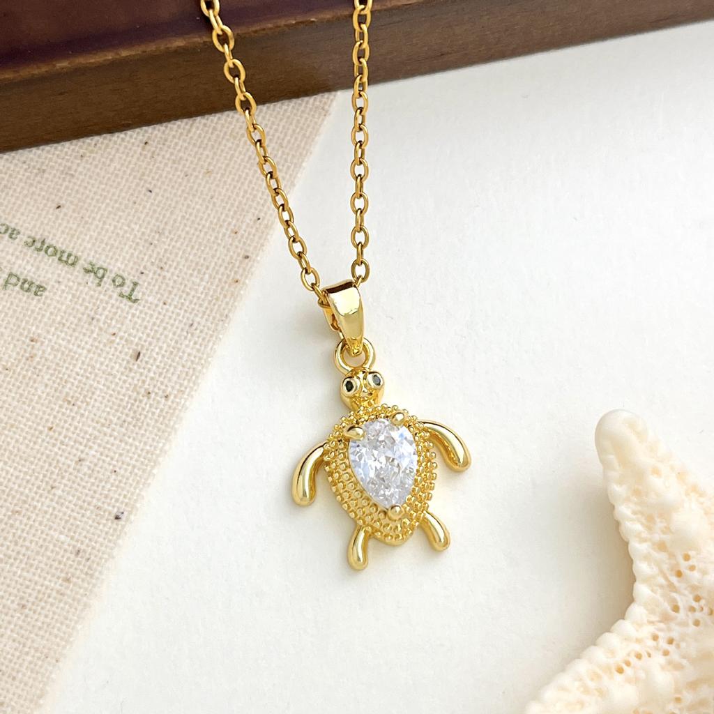 Ocean Sea Turtle Conch Summer Necklace Women's Small-Scale Design Trendy Beachwear Style Collar Chain