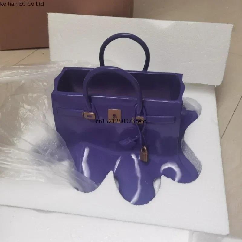 Creatitive Resin Flowers Bag Vase Home Decor Study Office Dining Table Vase Bag for Living Room Decor Bag Vase Luxury Sculpture