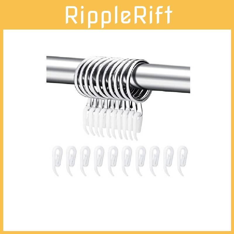 Drapery Curtain Metal Hanging Rings With Plastic Hooks For Curtains Rods And