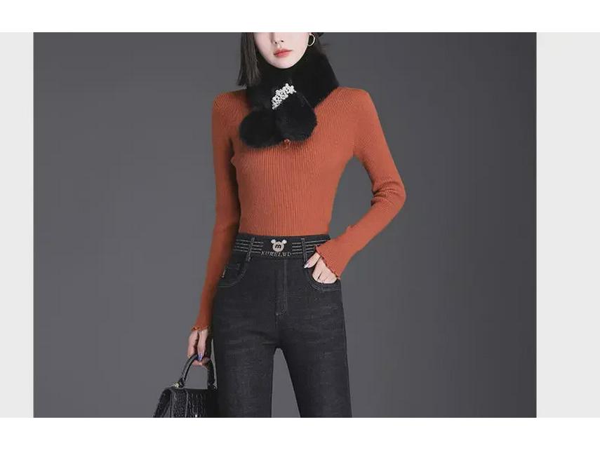 High-Waist Lambskin Flared Jeans: Plush, Thickened, and Warm for Autumn/Winter