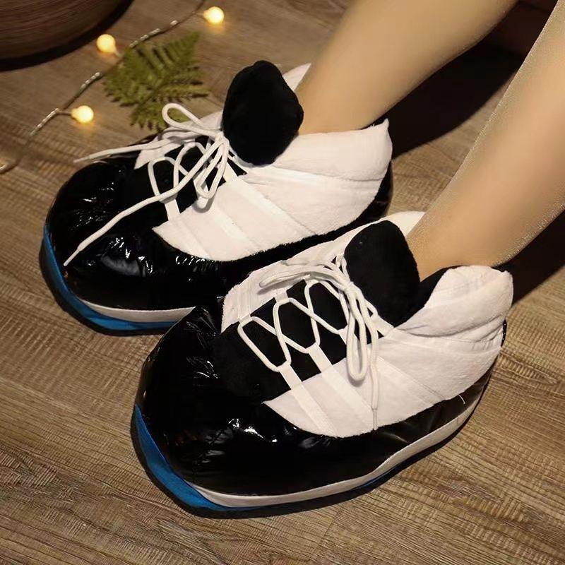 Sneaker Hausschuhe Plüsch Hausschuhe Damen Hausschuhe Herren Lustige Hausschuhe 35-44 Kinder Erwachsene Winter Warm Indoor Plüsch Hausschuhe