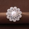 Magnetic Brooch Flower Design Pearl Center Fashion Shirt Collar Pin Magnetic Clasp Elegant Accessory for Women