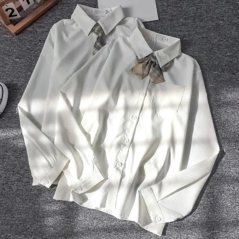 Plush Women's Shirt Preppy Style White Ladies Blouse Korean Version Loose Long Sleeved Spring and Autumn Tops