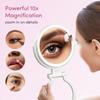 Travel Magnifying Mirror 10x 1x with Lights Rechargeable 9Inch Extra Large LED Lighted Makeup Mirror Folding Double Sided Porta