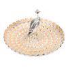 Peacock Fruit Tray Zinc Alloy Metal Peacock Plate for Bread Snacks Cakes   Candies