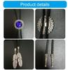 Braided Shoestring Flower Stone Bolo Tie Carved Charm Cowboy Necktie Necklace