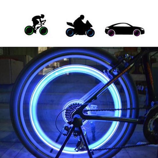 2 ks LED lampa Blikajúce svetlo na ventilček kolesa pre auto, bicykel, motocykel