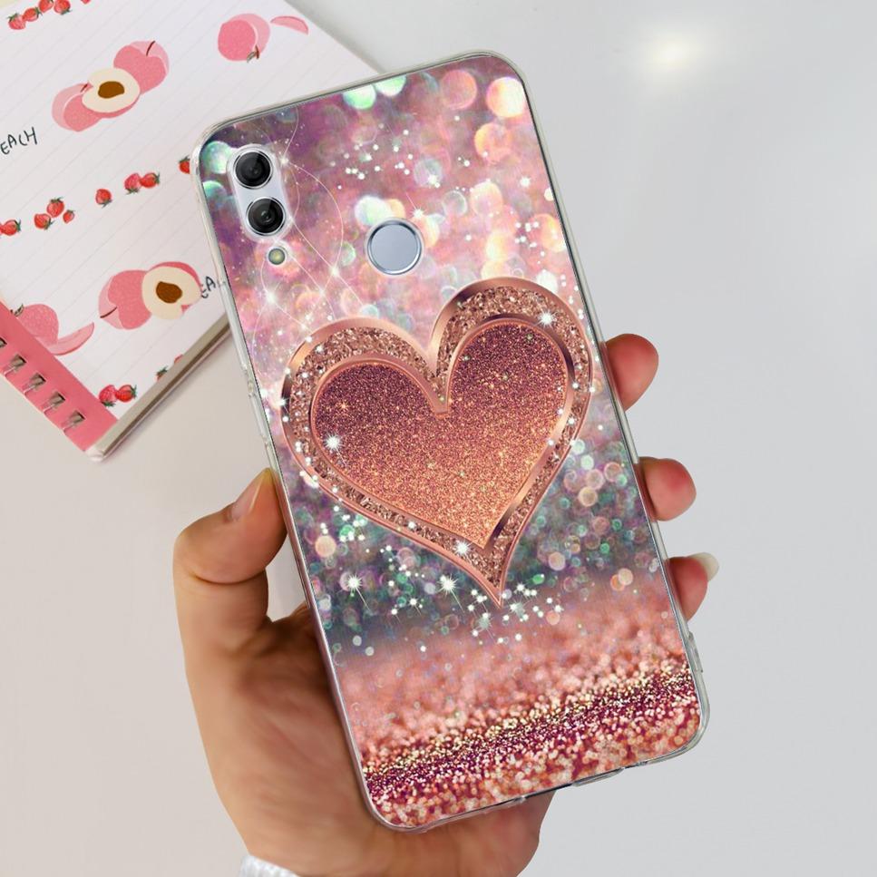 For Honor 10 Lite HRY-LX1 Case Luxury Flower Love Soft TPU Silicone Clear Cover For Huawei Honor 10Lite 6.21" Phone Case Fundas