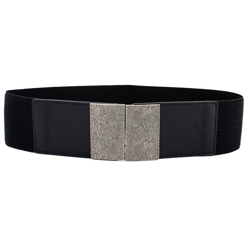 Stylish Women's Black Elastic Waist Belt For Dresses And Coats Perfect For All Seasons