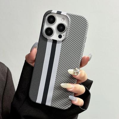 Custodia Paraurti in Plastica Opaca con Texture Fibra di Carbonio per iPhone 17 Air 16 15 14 13 12 Plus Pro Max Cover Posteriore Rigida Sottile Antiurto