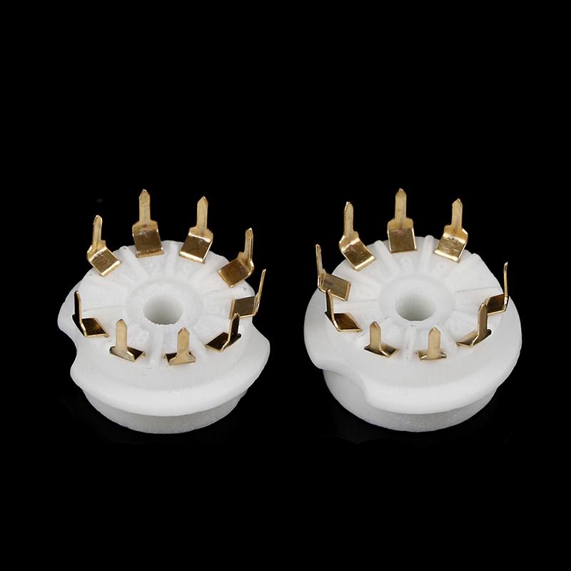 1 Pcs Gold Plated 9Pin Pcb Ceramic Tube Socket Valve Base For 12Ax7 12Au7 Ecc8383