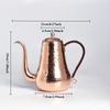 1L Handmade Pure Copper Coffee Pot Purple Copper Fine Mouth Hand Brewed Coffee Pot Hammer Patterned Copper Pot