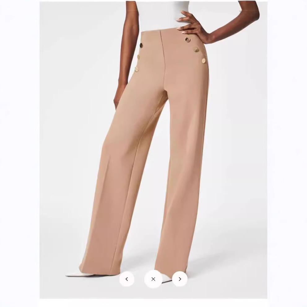 

High-Elastic Slimming Wide-Leg Button Leggings 2XL