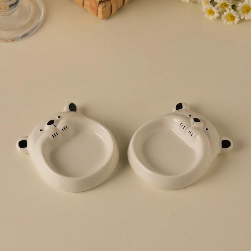 Ceramic Small Flavor Plate Cute Little Dog Sauce Plate  Butter Small Plate  Mini Sushi Soy Sauce Dipping Bowl