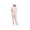 Adidas Verbiage Loose Fit Short Sleeve Polo Shirt Women Casual Daily Tops Light Pink JZ1584