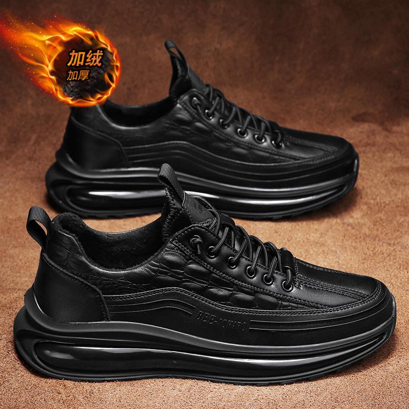 Leather Trend Men's Shoes Spring and Autumn Crocodile Pattern Popcorn Daddy Sneakers Fashion