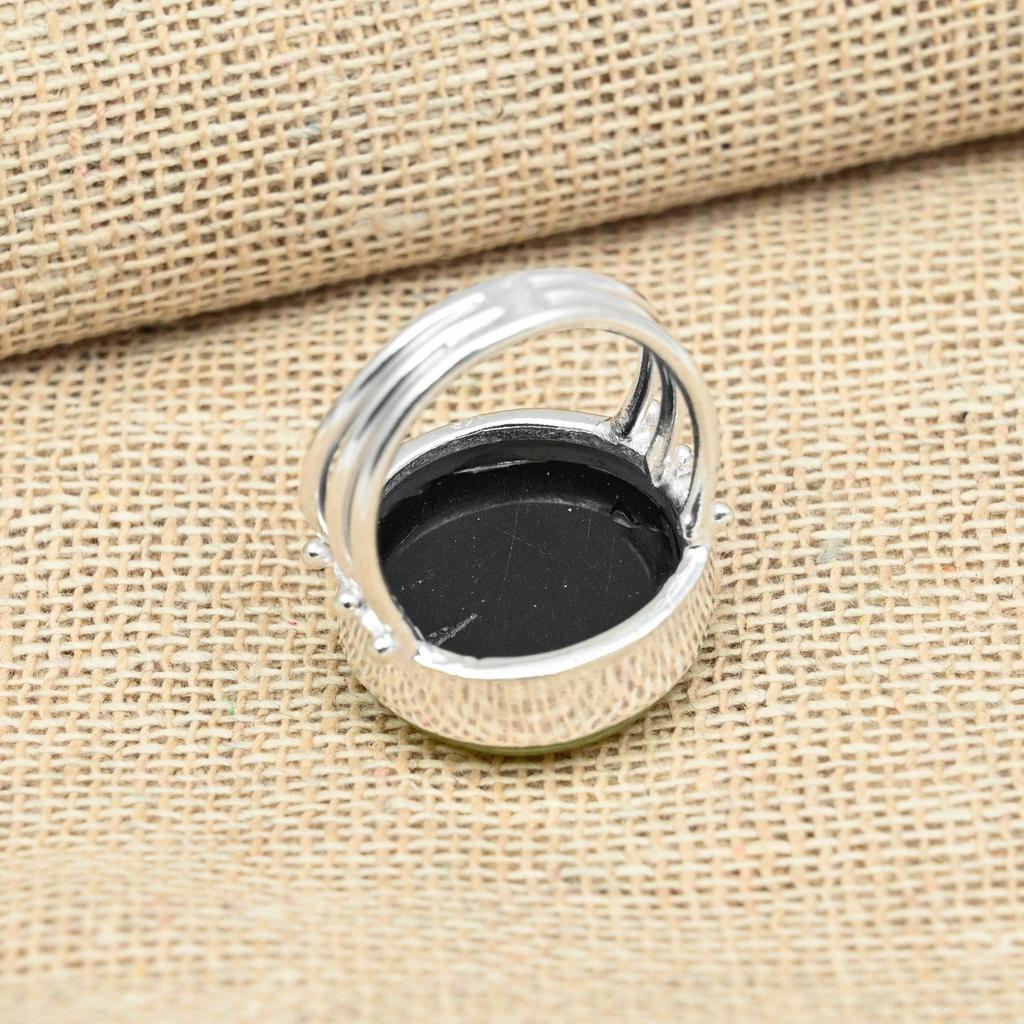 Yellow Triplet Opal Gemstone 925 Sterling Silver Handmade Beautiful Ring Jewelry