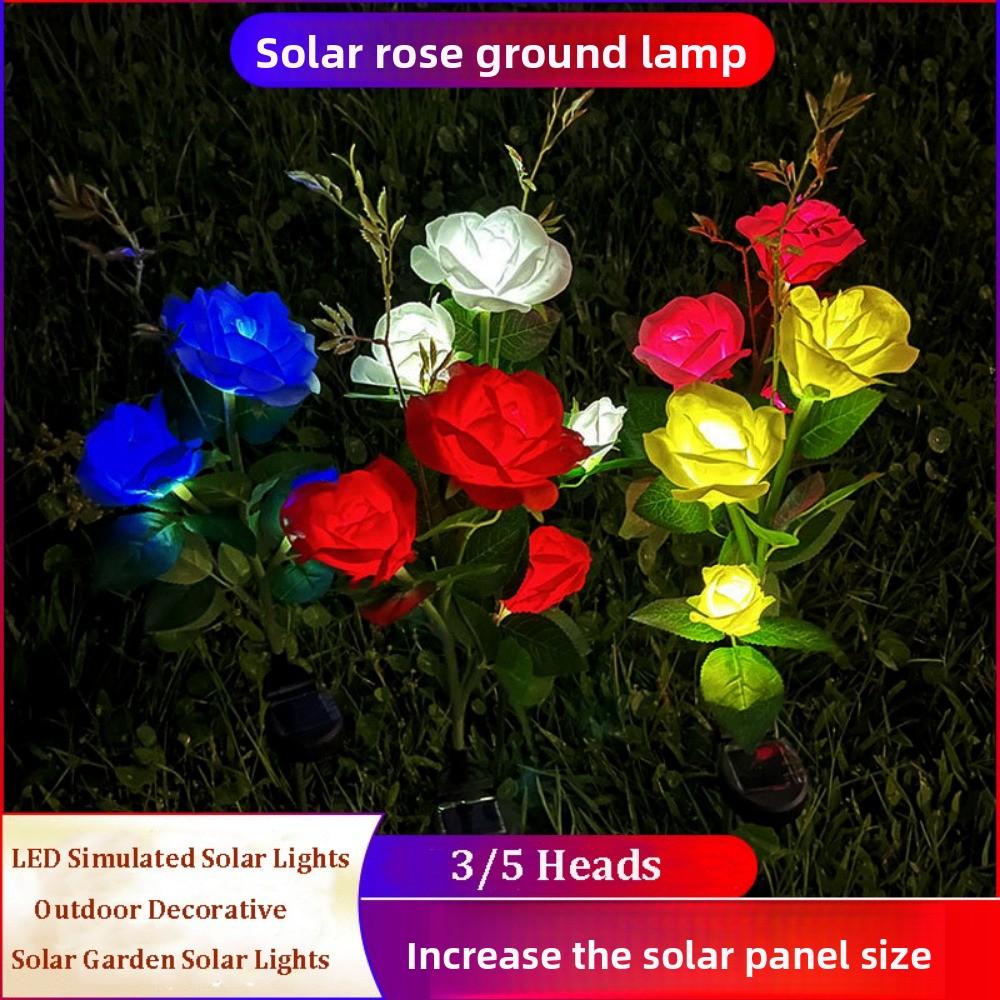 3/5 Heads LED Simulated Solar Lights Waterproof 5 Colors Outdoor Decorative Solar Light Garden Solar Lights