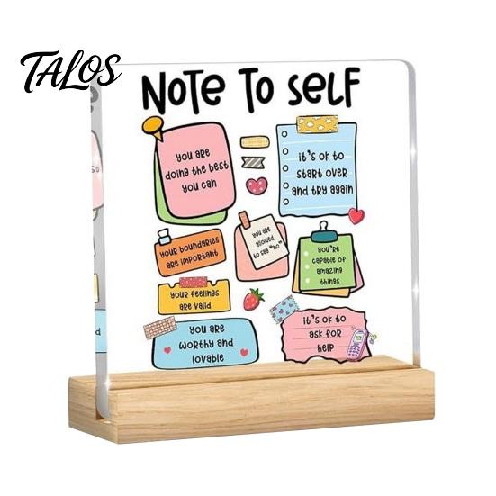 Wooden Base Table Ornament Motivational Mental Health Desktop Decoration, Acrylic Sign with Stand, Inspirational Desk Office Decor, for Therapy