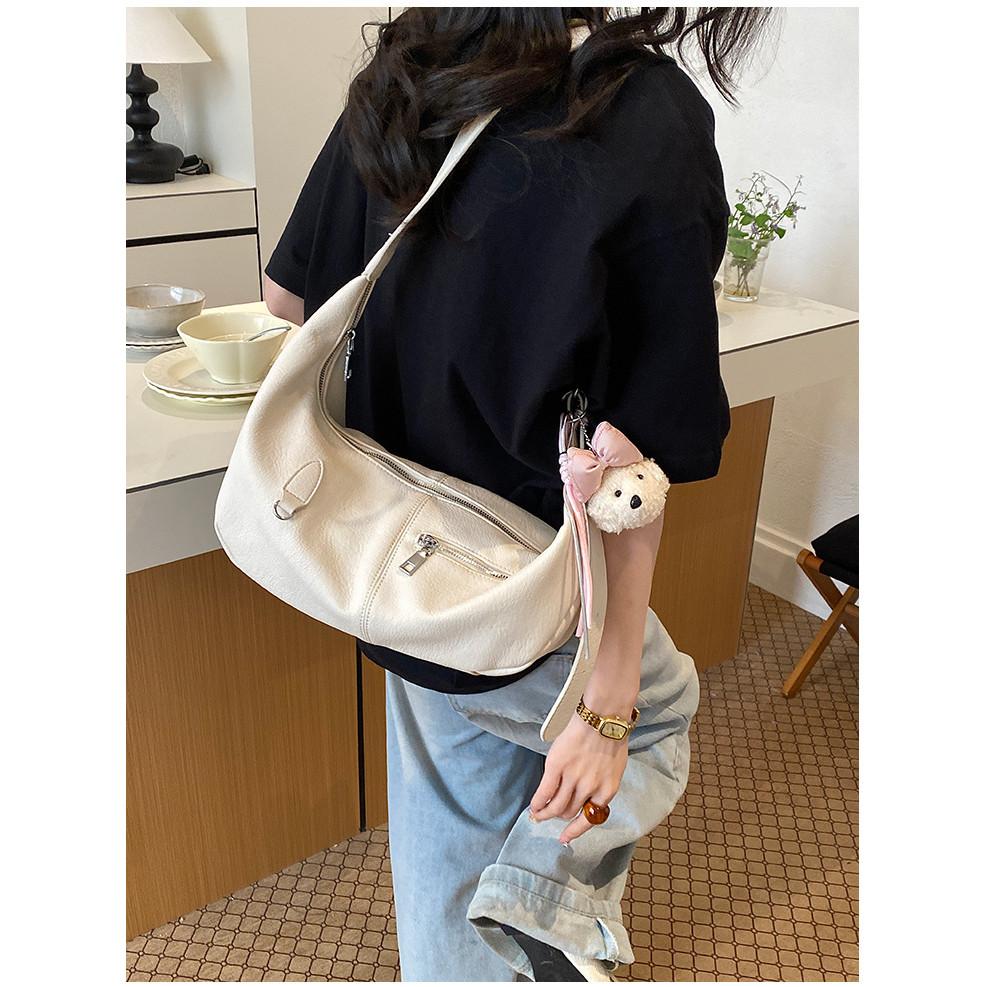 IELGY Simple Style Large-Capacity Tote Bag All-Match Commuter Shoulder Messenger Bag Casual