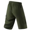 Men's Solid Color Cargo Shorts Summer Lightweight Outdoor Sports Multi Pocket Casual Workwear Shorts with Elastic Waist Drawstring