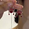 Chinese Style Facebook Earrings Women's Light Luxury Temperament Fringed Ethnic Style Earrings Red Earrings 2026 New Trend