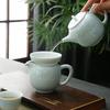 Chinese Ceramic Lotus Theme 10-Piece Tea Set