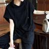 Women's Korean Style Summer Hooded Short-Sleeve Sweater and Casual Harem Pants Two-Piece Set