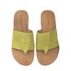 Soft leather version~ retro one-word slippers for women to wear 2025 summer new Mori casual niche flat toe drag
