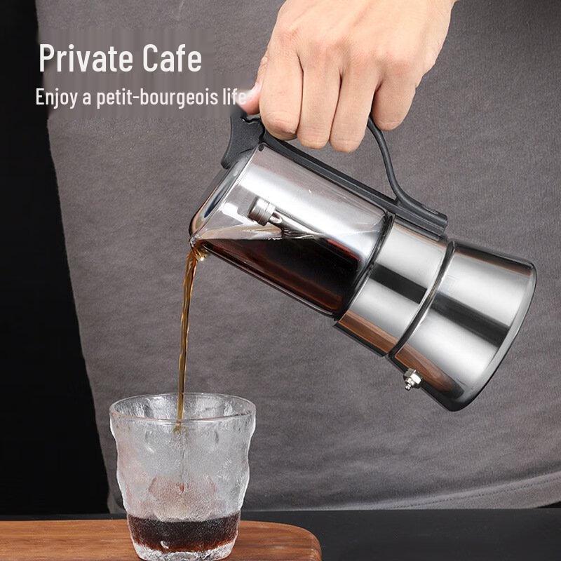Shangqi Stainless Steel Moka Pot with Visible Glass