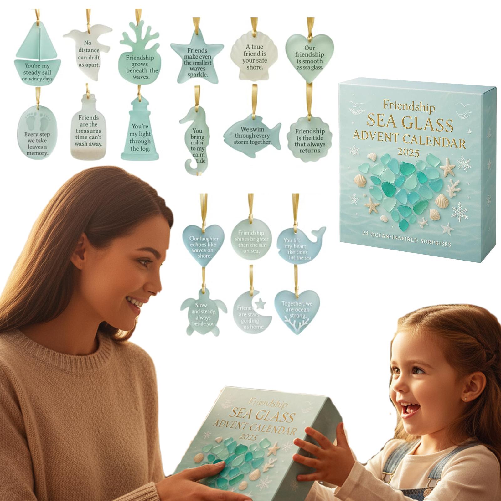 Friendship Sea Glass Advent Calendar 2025 Ocean-Themed Countdown Calendar for Home Holiday Gifts China Mainland