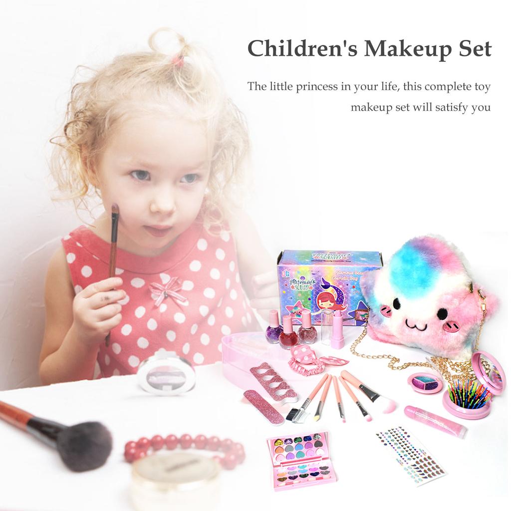 Girls Makeup Kit for Kids Children s Makeup Set Girls Princess Make Up Box Nontoxic Cosmetics Kit Toys Pretend Play