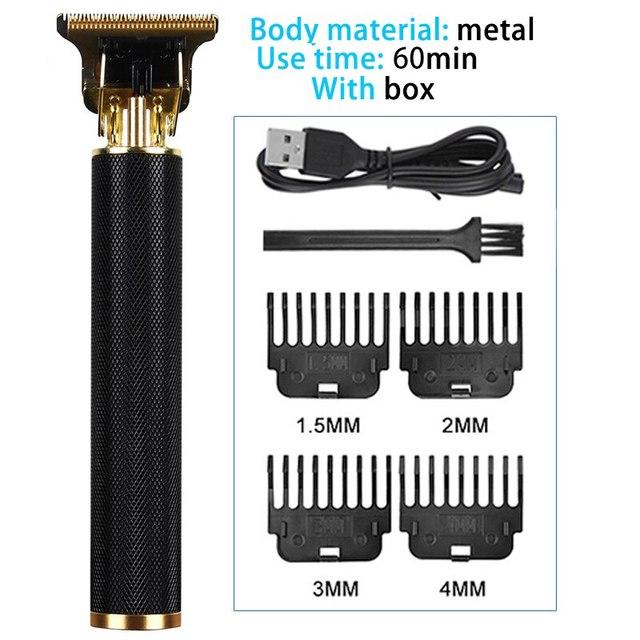 

Электрические машинки для стрижки волос с цифровым дисплеем, электрические машинки для стрижки волос, электробритвы, перезаряжаемые ретро машинки для стрижки волос с масляной головкой, машинка для стрижки волос Metal-Black