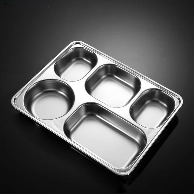 An Yi 304 Stainless Steel Divided Lunch Tray 28x22x3.5cm