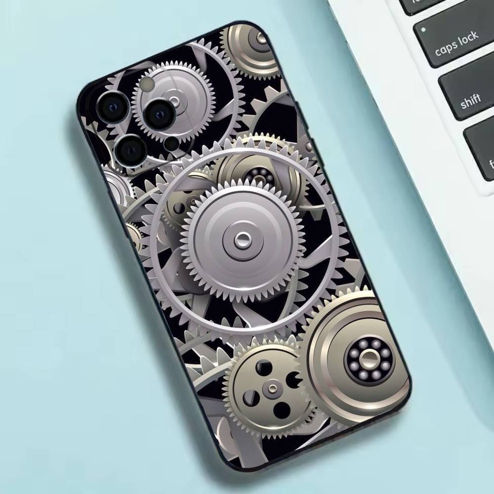 Chromatic Gear pattern Phone Case Silicone Soft For IPhone 17 16 15 14 13 12 11 X XR Plus Pro Max Plus
